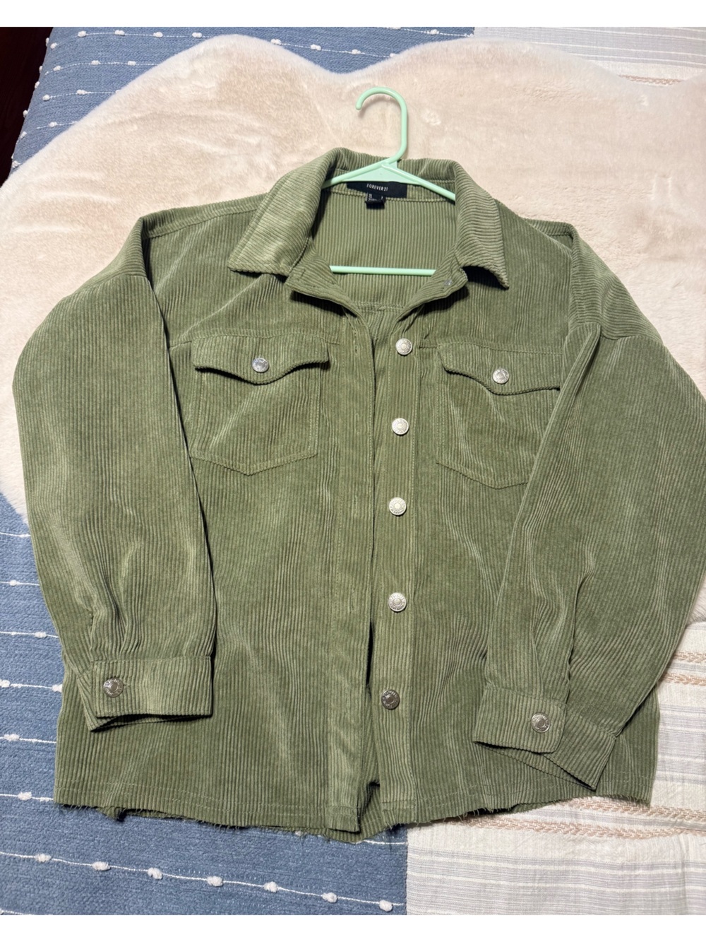 Forever 21 Olive Green Corduroy Shacket
